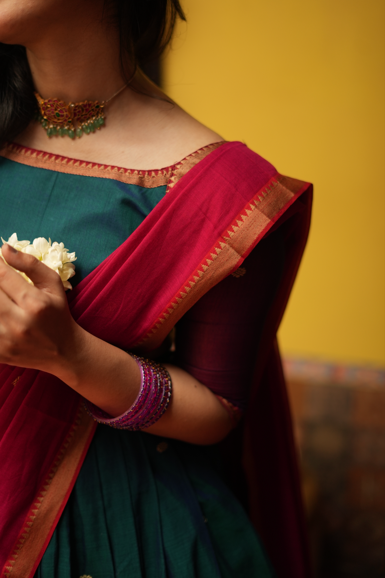 
Premium half saree online from The Handlooms featuring traditional weaving, vibrant colors, and timeless ethnic elegance.