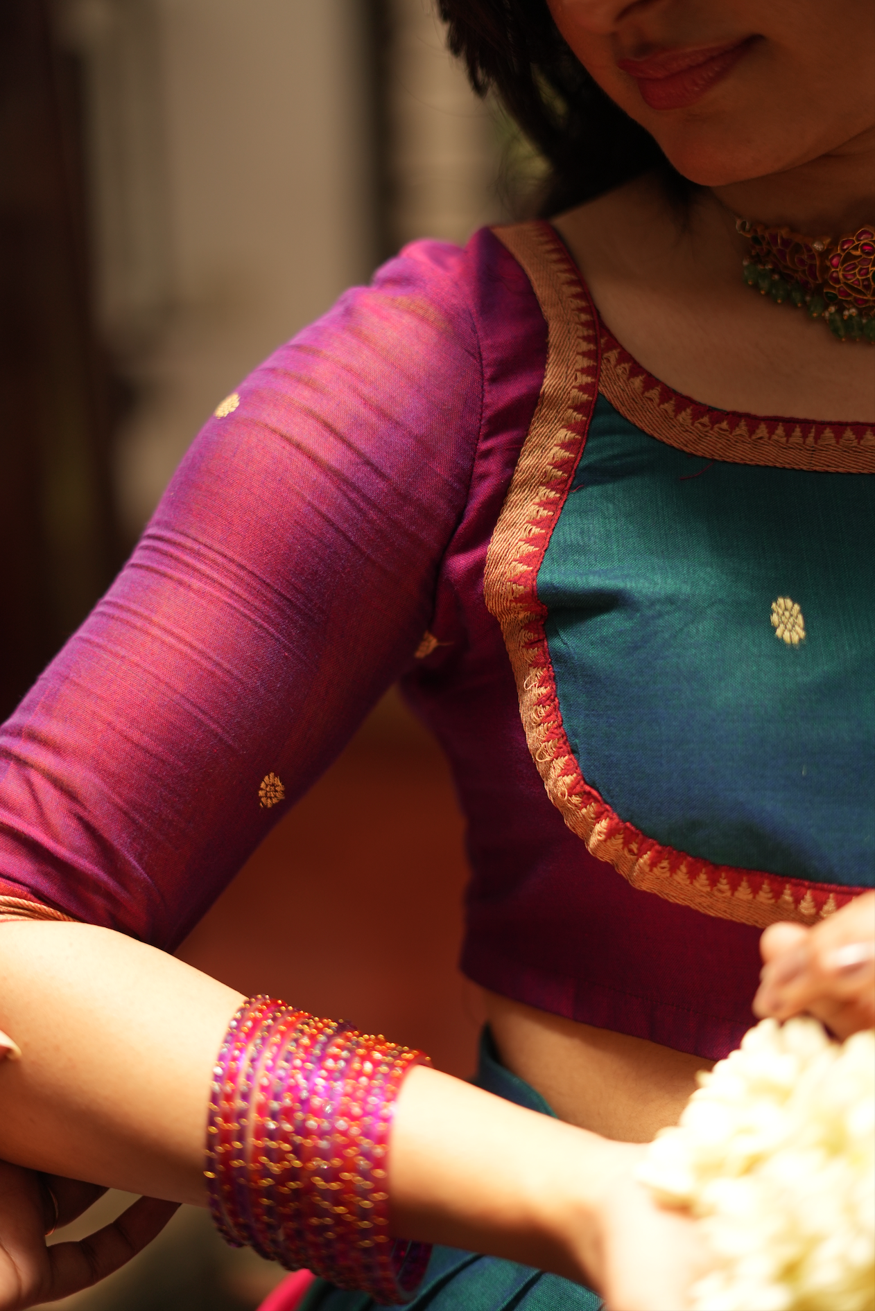 MARAGADHAM-HANDLOOM NARAYANPET HALF SAREE